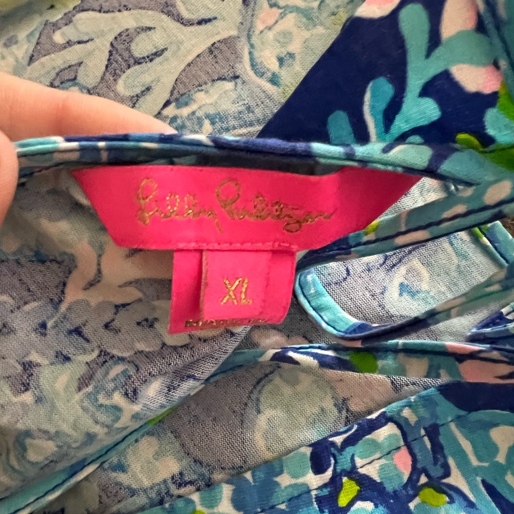 Lilly Pulitzer Margo Swing Dress in Corsica Blue Turtle Villa print. - XL - Picture 3 of 3